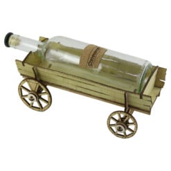 Suport lemn Caruta cu o sticla "Szeretettel" 32x15 CM