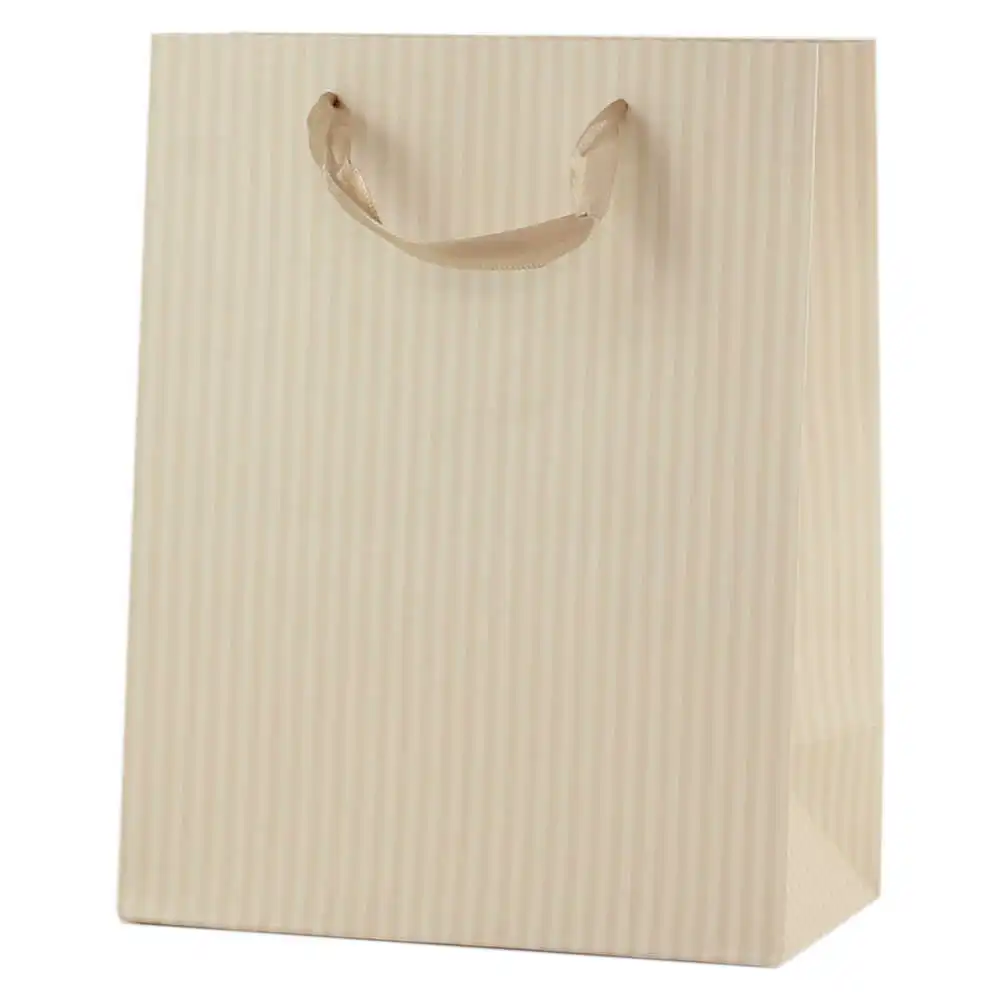 Punga cadou din hartie 18x23 CM - Dungi maro deschis Punga cadou din hartie 18x23 CM - Dungi maro deschis