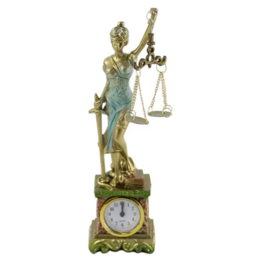 Statueta Justice cu ceas din rasina 27 CM