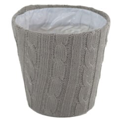 Ghiveci din plastic si tricot 13x13 CM