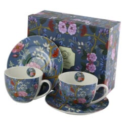Set 2 cani cu farfurii din portelan 280 ml