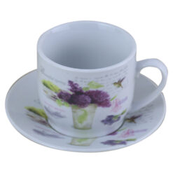 Set 6 cesti cu farfurii din ceramica Lavanda