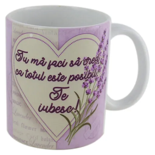 Cana ceramica "Te iubesc" 330 ml