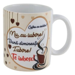 Cana ceramica "Buna dimineata Iubire!"... 330 ml