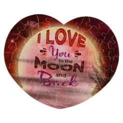 Puzzle Inima "I love you to the Moon and back" 24x20 CM