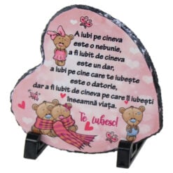Placa ardezie "A iubi pe cineva este o..." 14x14 CM