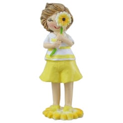 Figurina Baiat din rasina cu floare 10 CM
