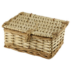 Cos din rachita cu capac si 2 compartimente 20x16 CM
