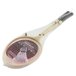 Set 2 rachete Badminton din lemn cu minge