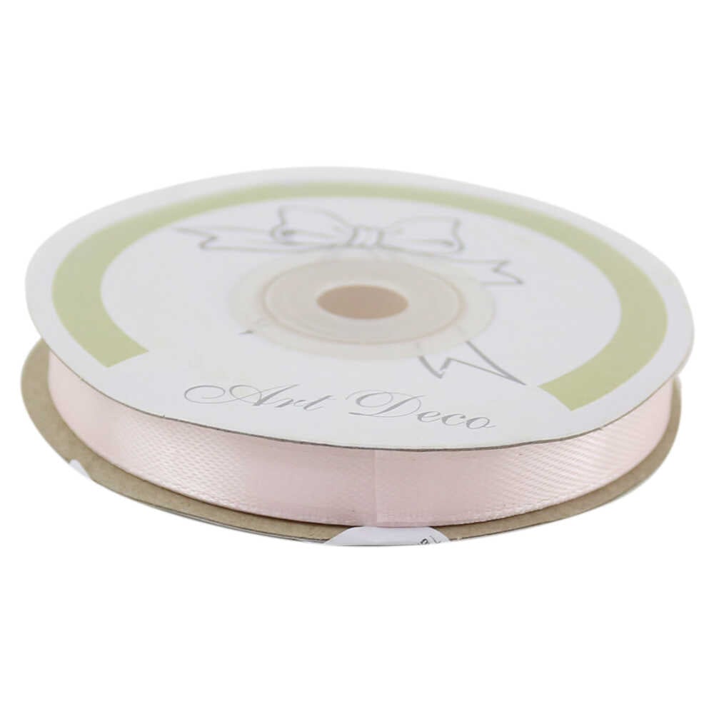 Rola panglica satin Roz pal 10 mm x 25 m, Art Deco - Hontfar