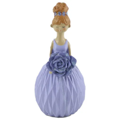 Figurina Fetita din rasina cu floare 13 CM