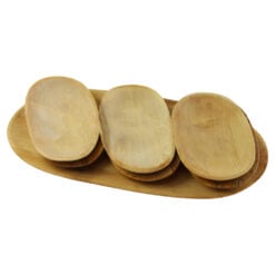 Set platou de servire din lemn 1+6