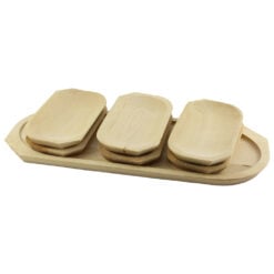 Set platou de servire din lemn 1+6