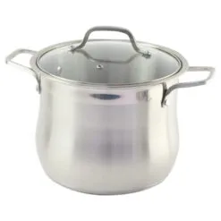 Oala inox cu capac din sticla 26x21.5 CM