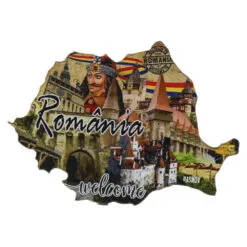 Magnet de frigider din lemn Harta Romaniei 10x7 CM