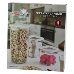 Set 3 recipiente pentru condimente din sticla si plastic 10.5x10/13/24 M