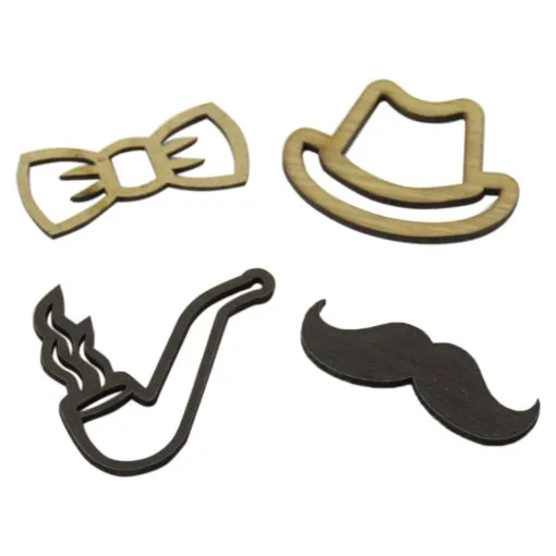 Set 4 decor craft din lemn 5/4 CM