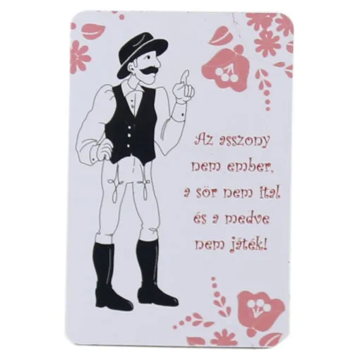 Magnet de frigider din plastic "Az asszony nem ember..." 6X9 CM