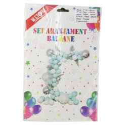 Set aranjament party cu 75 baloane + 6 frunze + accesorii
