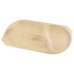 Platou servire din lemn cu 3 compartimente 44x23 CM