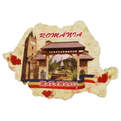 Magnet de frigider Harta Romaniei din lemn 10x7 CM