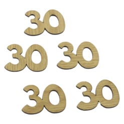 Set 5 cifre din lemn natur - 30