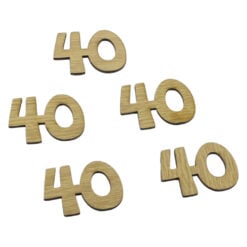Set 5 cifre din lemn natur - 40