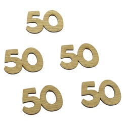 Set 5 cifre din lemn natur - 50