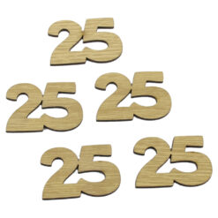 Set 5 cifre din lemn natur - 25