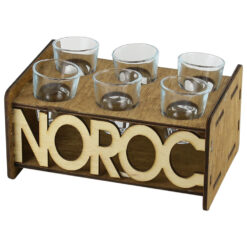 Suport lemn cu 6 pahare tarie "Noroc" 18x10 CM