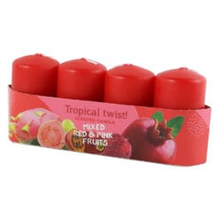 Set 4 lumanari parfumate Tropical Mix Red & Pink Fruits