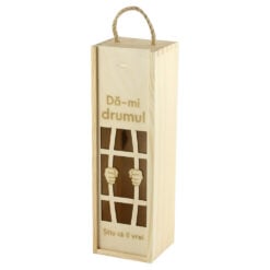 Cutie din lemn pentru sticla de vin "Da-mi drumul..." 36 CM