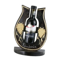 Suport din lemn Potcoava cu o sticluta de vin 187 ml