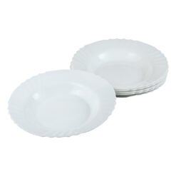 Set 6 farfurii supa din sticla opal Hera 22.6 CM
