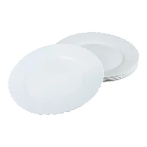 Set 6 farfurii intinse din sticla opal Hera 25.2 CM
