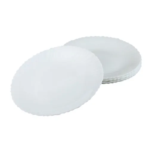 Set 6 farfurii intinse din sticla opal Hera 26.6 CM