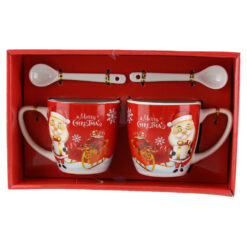 Set 2 cani cu lingurite 150 "Merry Christmas"
