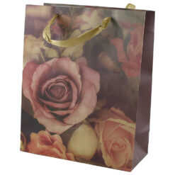Punga cadou din hartie 26x32 CM - Trandafir vintage