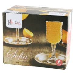 Set 6 pahare din sticla cu picior Sofia