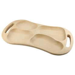 Platou servire din lemn cu 4 compartimente 59x36 CM