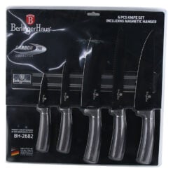 Set 5 cutite cu suport magnetic Carbon Pro
