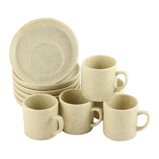 Set 6 cesti espresso cu farfurii 110 ml