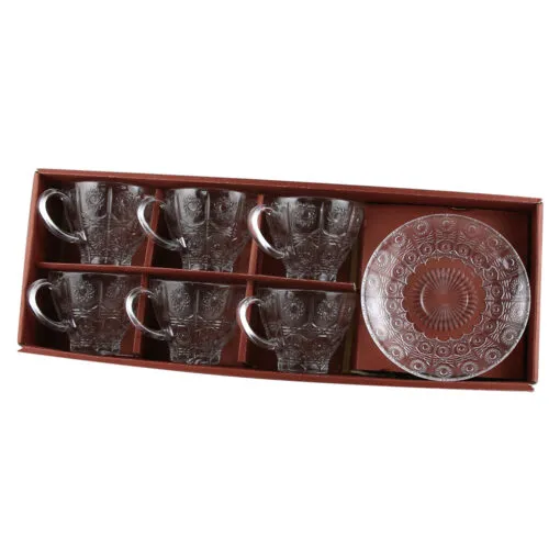 Set 6 cesti din sticla cu farfurii