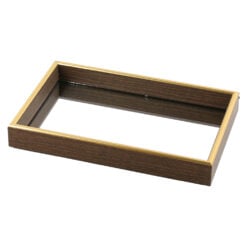 Tava din lemn pentru lumanari/decoratiuni cu oglinda 22x14 CM