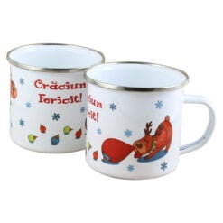 Cana metalica emailata "Craciun Fericit!" 300 ml