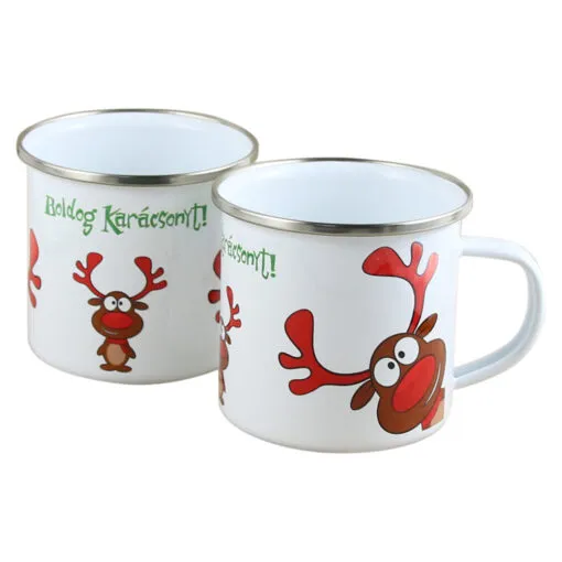 Cana metalica emailata "Boldog Karacsonyt" 300 ml