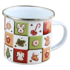 Cana metalica emailata Patratele 300 ml