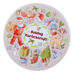 Magnet din ceramica " Boldog Karacsonyt!" 8 CM