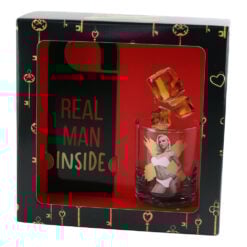 Pahar whiskey termosensibil 180 ml cu semn pentru camera "Real Man Inside"