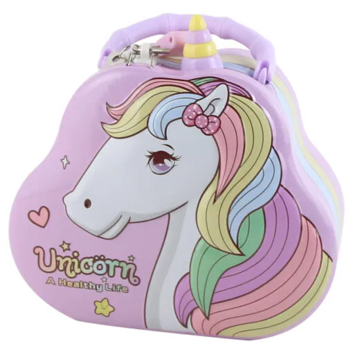 Pusculita metalica cu lacat si cheie Unicorn 15x12x8 CM